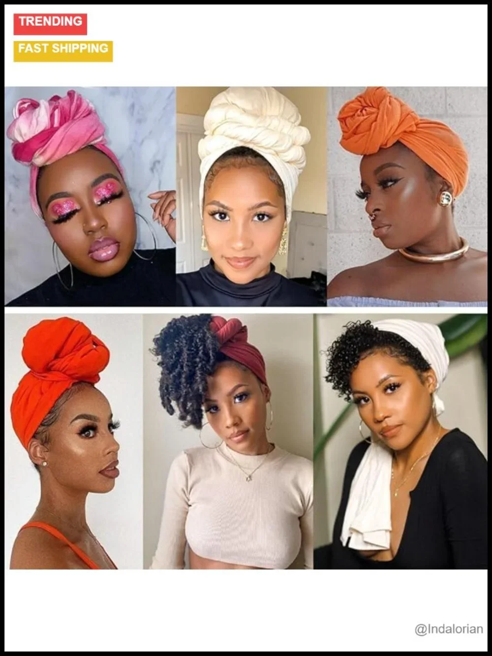 12 Pack Lightweight Stretch Turban Head Wraps for Women African Headscarf